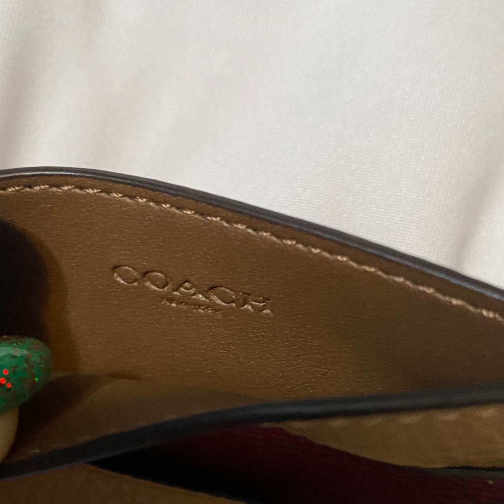 Coach Tan and Red Leather Card Holder - Picture 3 of 4